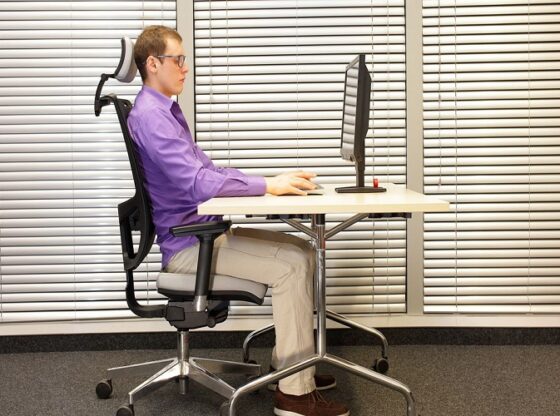 Ergonomics for chairs and desks for healthy back and neck